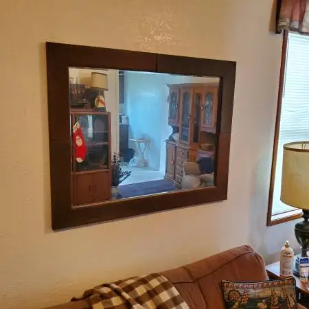 Large 3ft X 4ft leather clad mirror