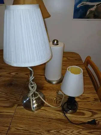 Pair Side Table Lamps Adjustable Height - Price for Both