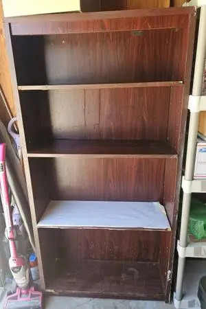 Dark Brown Wood 5 Shelf Bookcase Shelving Unit