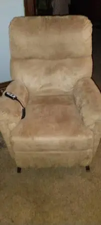 Recliner. Power lift recliner. Push button recline and lift