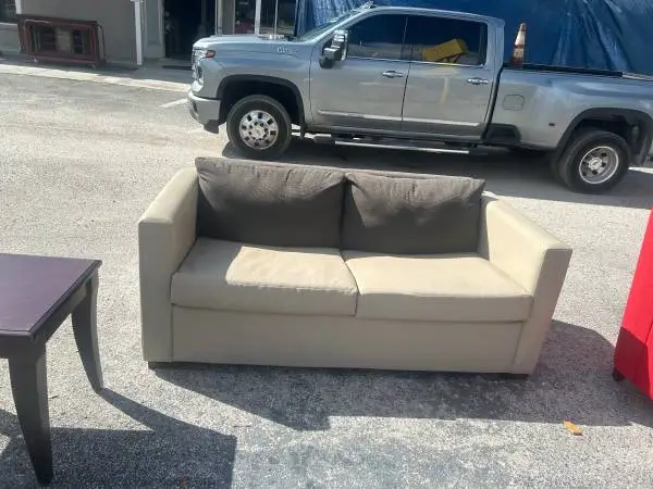 Tan Pleather Sleeper Sofas