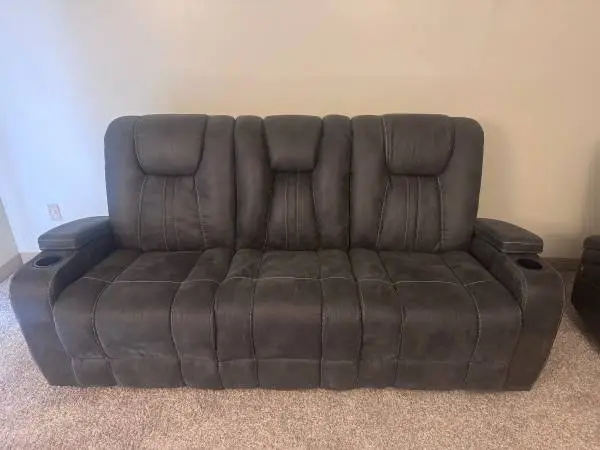 Viking Graphite 83 Power Reclining Sofa & Manual Gliding Recliner wi