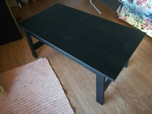 Small Simple Black Rectangular Coffee Table