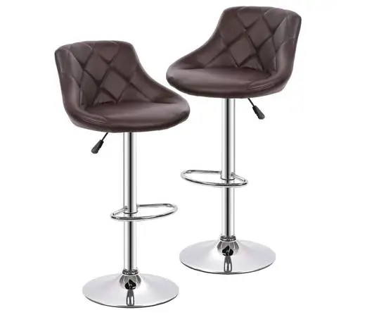 *********Barstools Swivel Stool Set of 2 Height Adjustable Bar Chairs