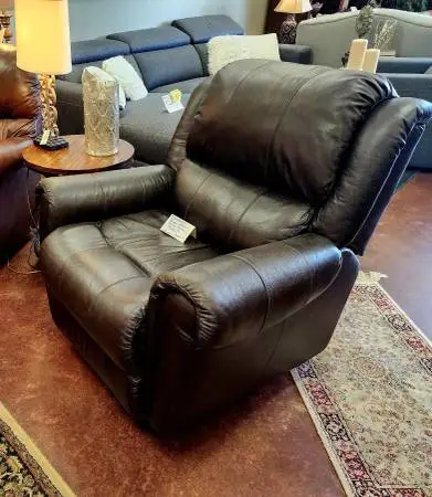 Dark Brown Bonded Leather Recliner-NOW