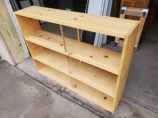 Solid wood wide bookshelf