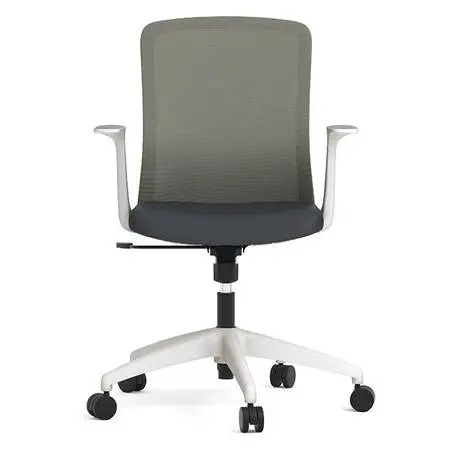 *280 New in box Gray Mesh Back & Fabric Seat chairs with White Frame