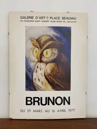 Vintage 1977 Brunon Exhibition Poster Paris Galerie dArt de la Place Beauvau