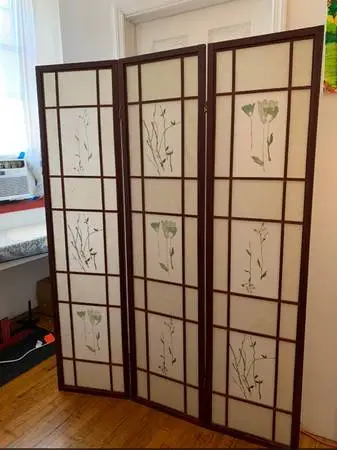 Elegant Room Divider 3 Panel Freestanding Screen