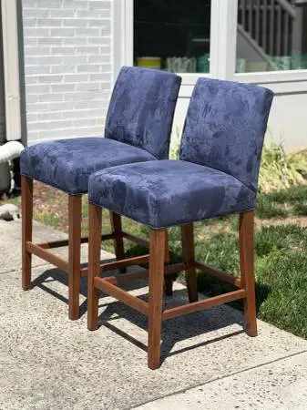 2 Ethan Allen Thomas Barstools | Upholstered | Brand New | 207310