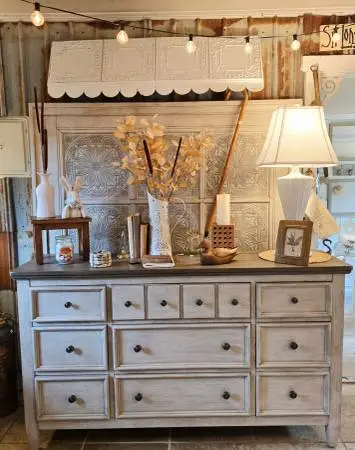 Antique White/Gray Dresser