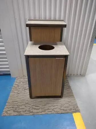 1 Commercial Waste Garbage Can Trash Receptacle w/Shelf New $1700/ea