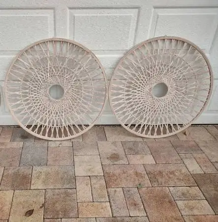 Set of Two Wicker Wall Hangings