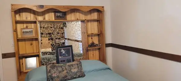 Hand crafted Head Board and Six Drawer Dresser