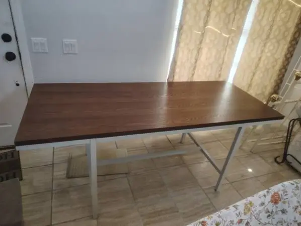 72 Wooden Top w/ Metal Legs Rectangular Dining Table