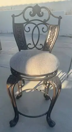 THREE ( 3 ! ) Matching Comfortable Swivel Bar Stools- 3 Piece SET !