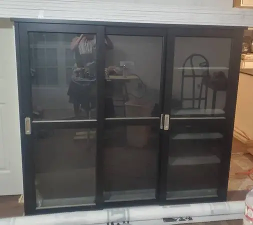 Black Sliding glass Display Cabinet