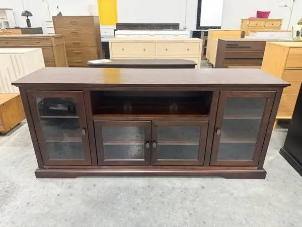 WE 70 Highboy Style Wood TV Stand Espresso TVs Up To 80