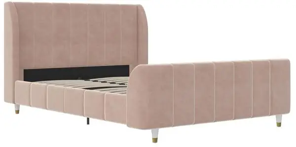 Max & Finn Valentina Full Pink Velvet Upholstered Bed Frame Brand New