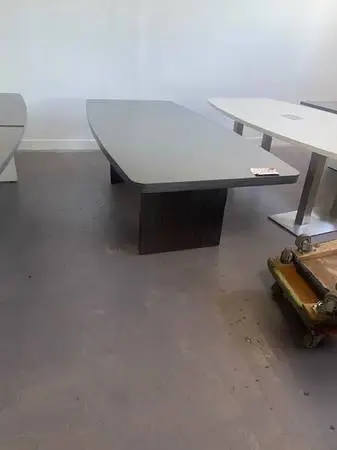 CONFERENCE TABLE BOAT SHAPE DARK  GRAY 42X96