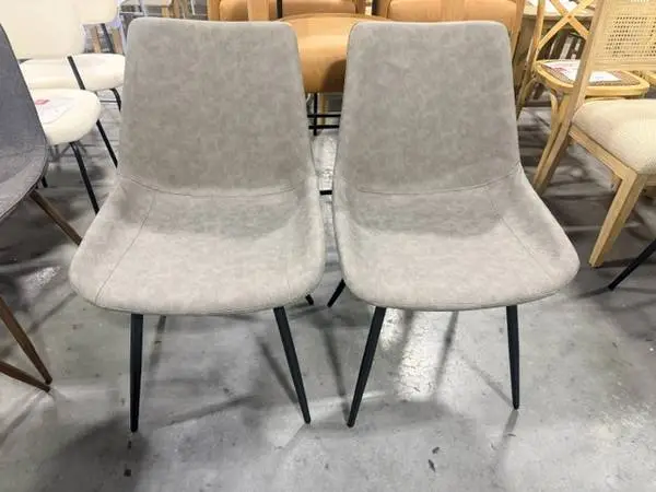 Yaheetech Modern Gray Upholstered Dining Room Chairs (Set Of 2)