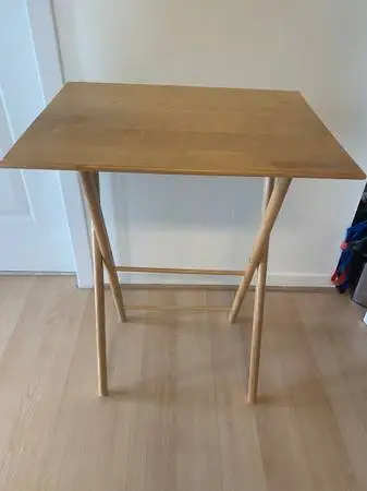 Folding light wood table
