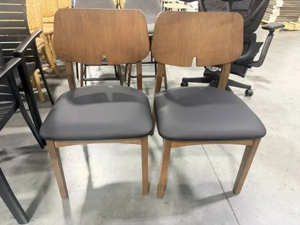 Modern Brazilian Beth Black Solid Wood Side Accent Chair (Set Of 2)