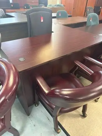OFFICE FURNITURE: “L” SHAPE WOOD DESK’S-LIQUIDATION !