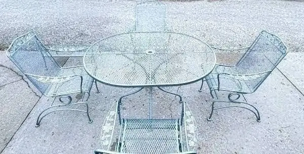 Meadowcraft Dogwood Huge Patio Table w/4 Springer Chairs