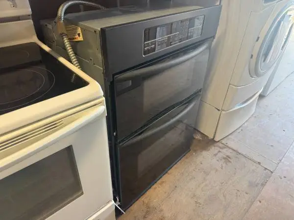 Black KitchenAid Combination Wall Oven Model # KEMC307KBL04 Used