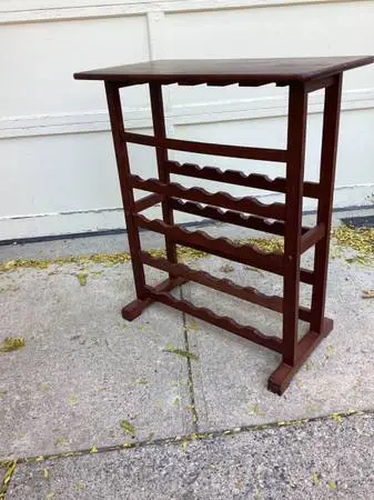 LARGE, WOOD WINE RACK, PRISTINE CONDITION, HOLDS 24 BOTTLES