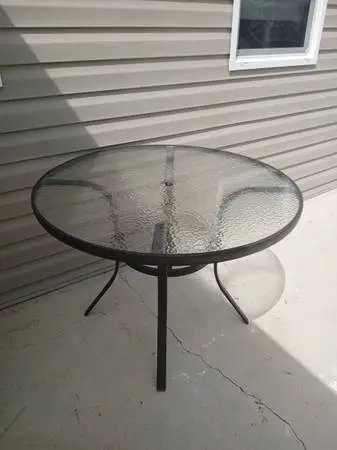 tempered glass patio table