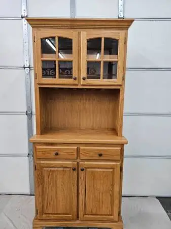 Vintage China Hutch w/2 Drawers; storage above/below