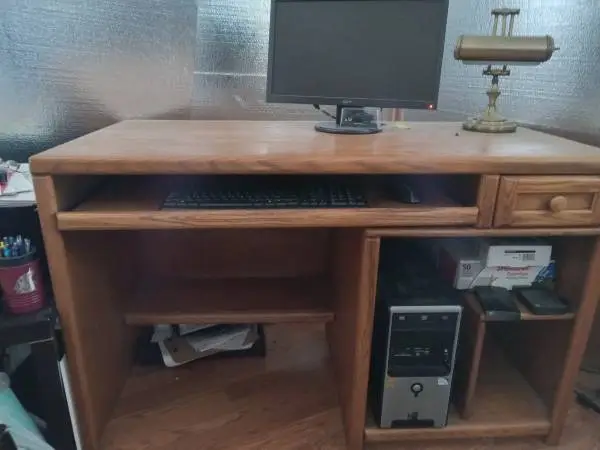 Solid oak office desk