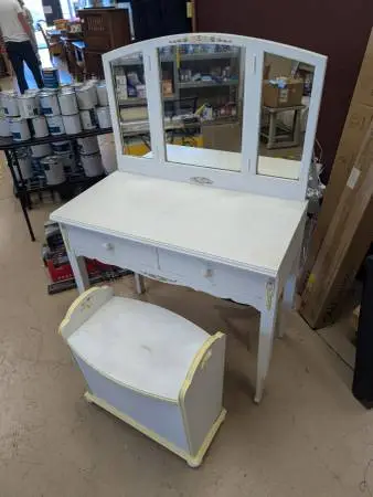 Vintage vanity with stool