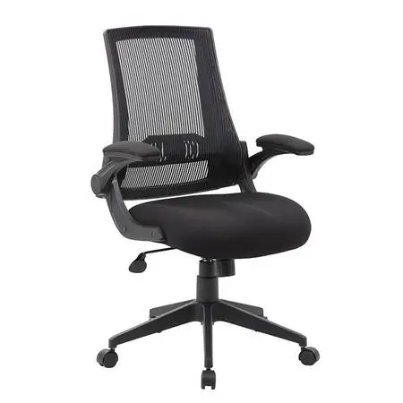 *60 New in Box Mesh Back Fabric Seat chairs with Flip up Arms