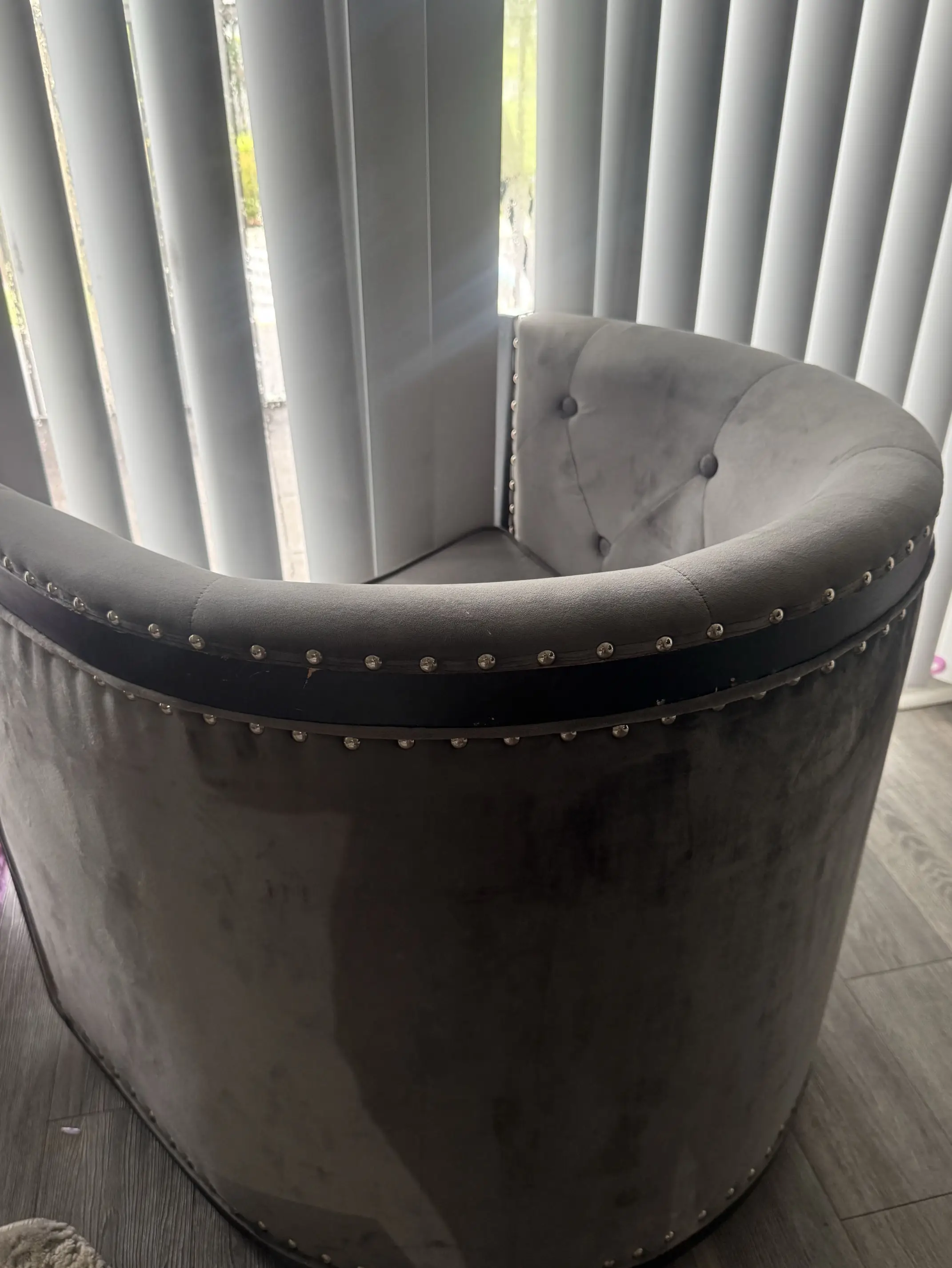 Grey Velvet Swivel set of 2 chairs