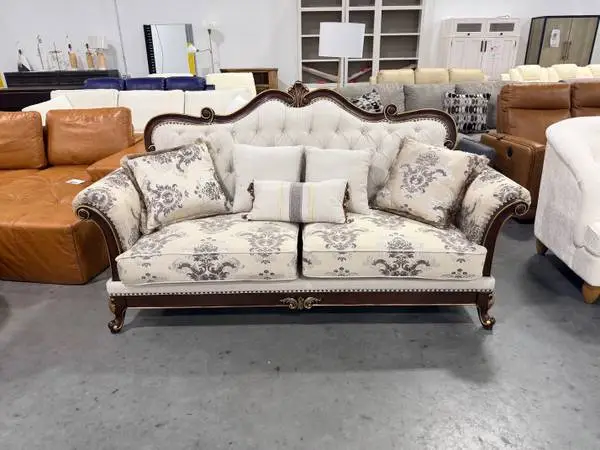 Bloomsbury Market Regal Tufted Anandita 83 Sofa Couch Gray Silver