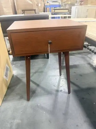 George Oliver Myleisha Collection Light Walnut One Drawer Side Table