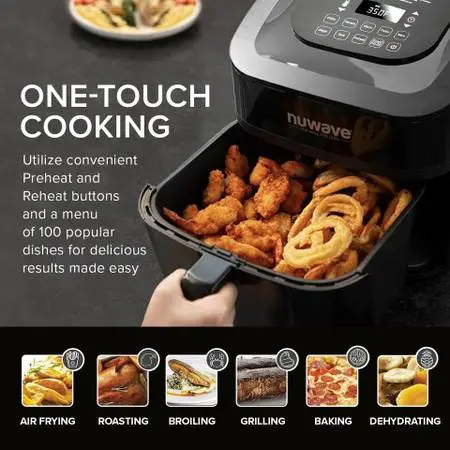 NuWave Brio 8-quart Air Fryer, Cook Faster & Healthier w/ NO Oil
