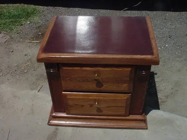 oak 2 drawer end table nightstand