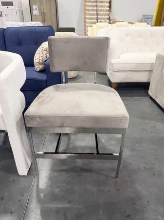 Worlds Away Shaw 18.75 H Gray Velvet Upholstered Side Accent Chair