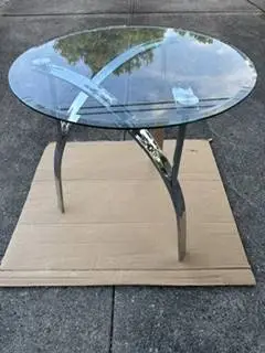 Glass and chrome table