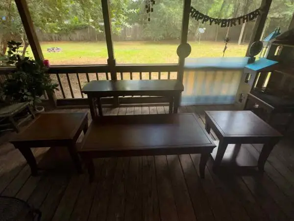4 piece dark walnut table set