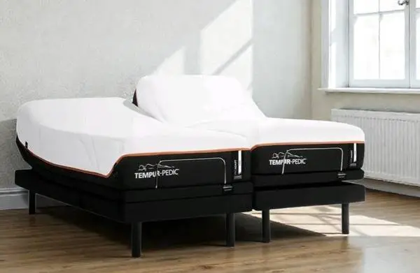 Split king adjustable bed.  Tempur-Pedic ProAdapt firm. Free delivery