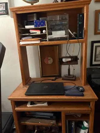 Oak computer desk