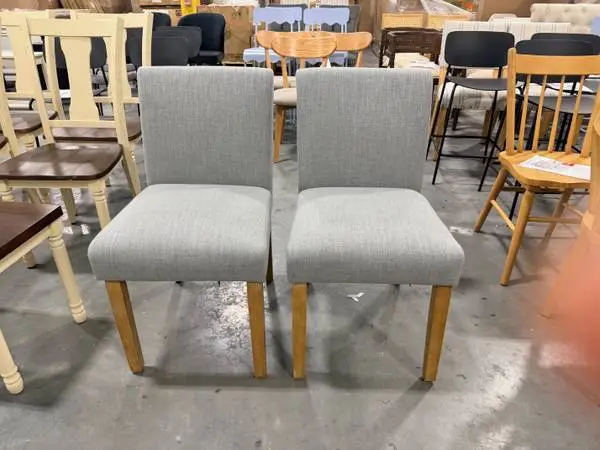 Homepop Classic Gray Upholstered Dining Chair (Set Of 2) Brand New