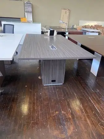 CONFERENCE TABLE GRAY WITH POWER INCLUDE 4X8