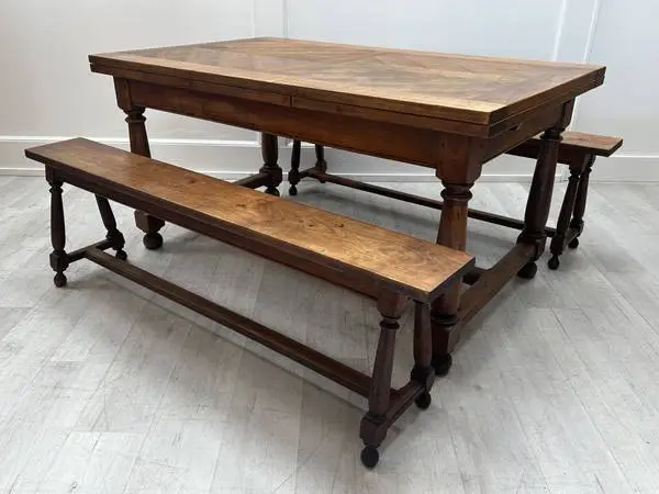 Antique Dining Table Vintage English Drawleaf Tavern Table
