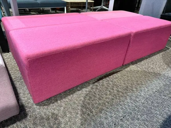 2 Seater Bench lobby 42Wx20Dx18H by ERG International in Pink Fabri